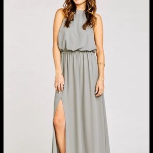 Show me your mumu Heather Halter maxi Dress  gray sz Medium M